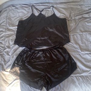 Pj set from SHEIN black silk
